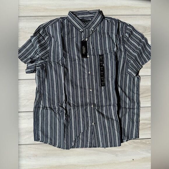 Banana Republic Slim Soft Wash Shirt Black/White XL NWT - Picture 2 of 5